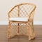 Baxton Studio Orchard Modern Bohemian White Fabric Upholstered and Natural Brown Rattan Dining Chair 203-12586 - alternate 2